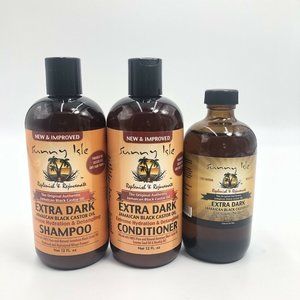 Sunny Isle Extra Dark Black Castor Shampoo 3pc Set